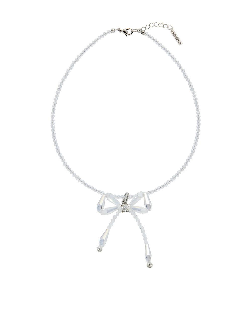 Beaded Bow Pendant Necklace