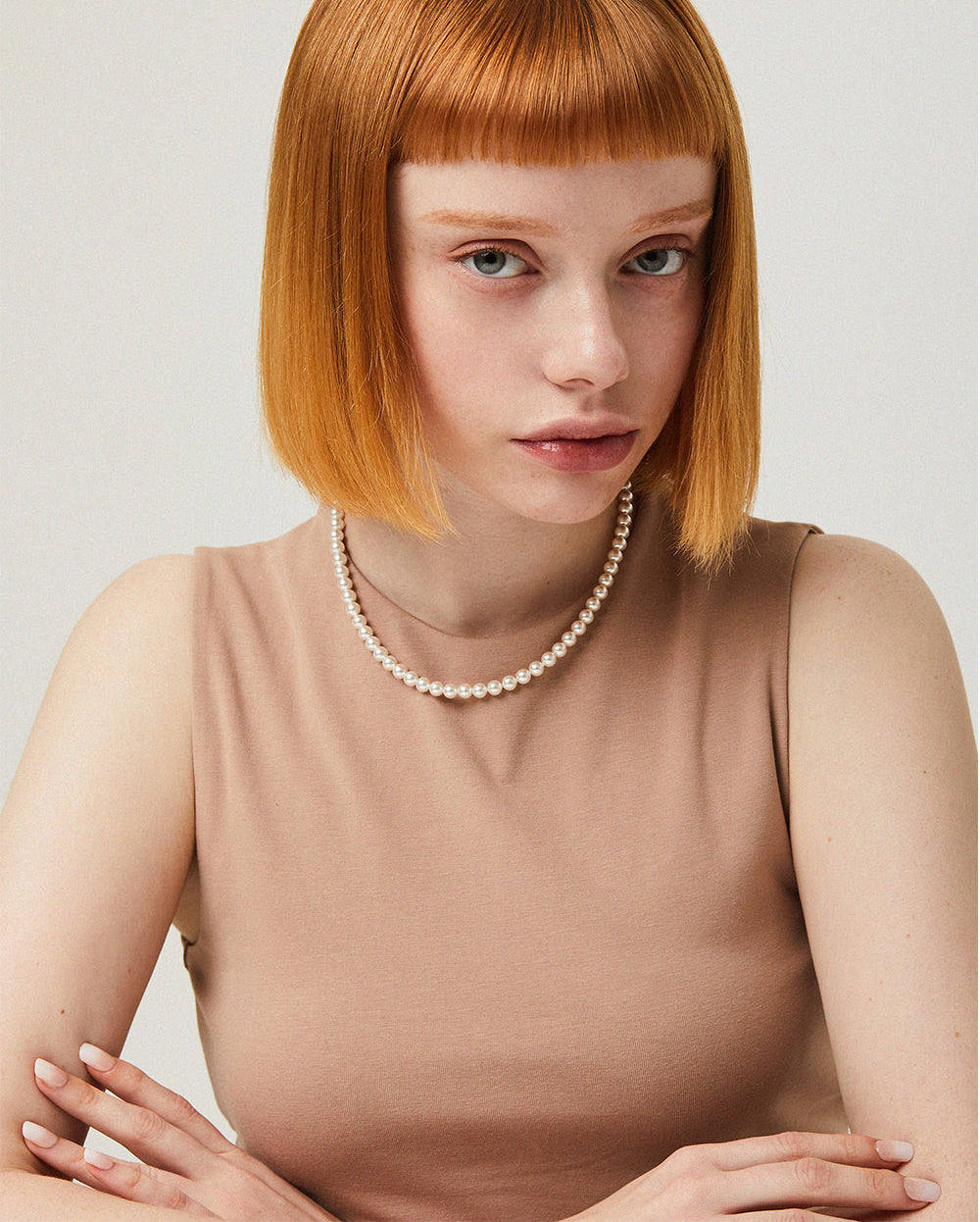 Rose Hook Pearl Necklace Silver