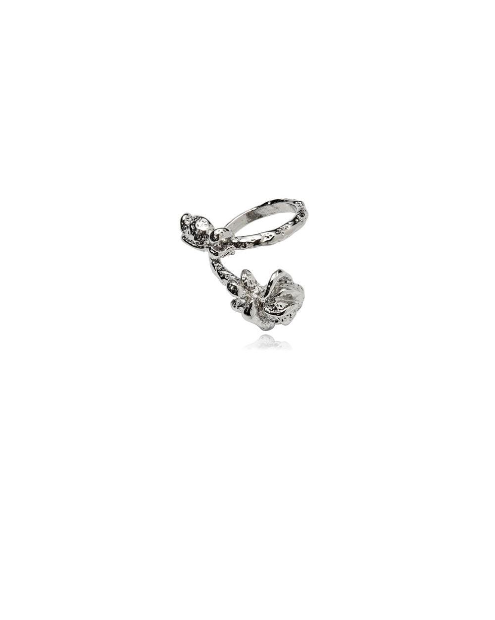 Wild Rose Twisted Ring Silver