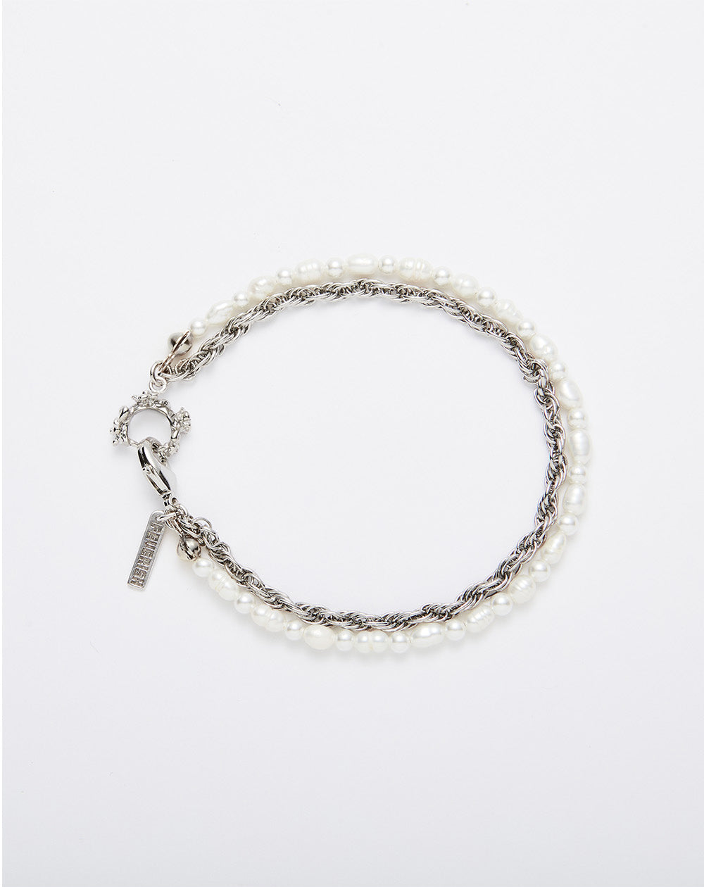 Rose Hook Pearl Bracelet Silver