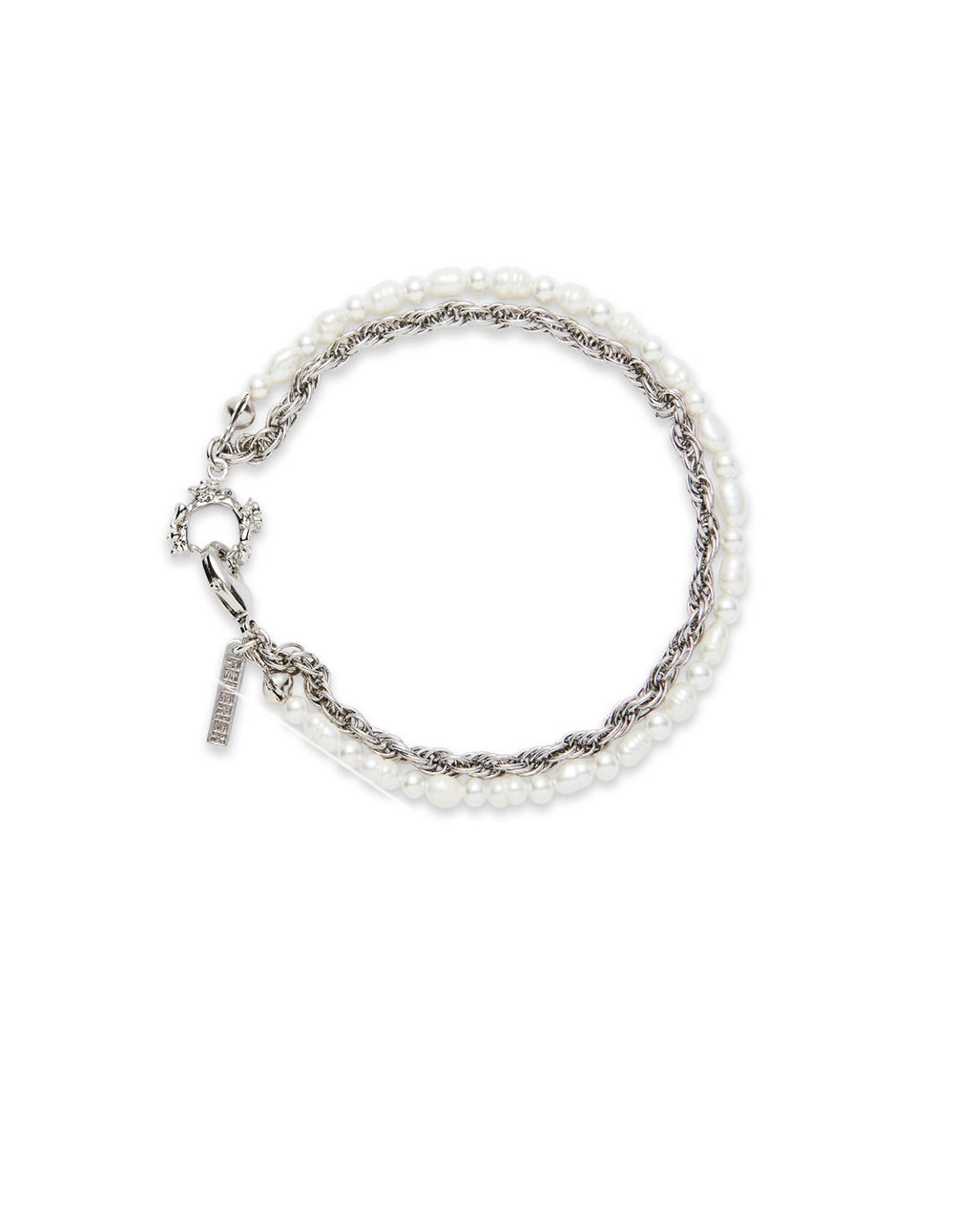 Rose Hook Pearl Bracelet Silver