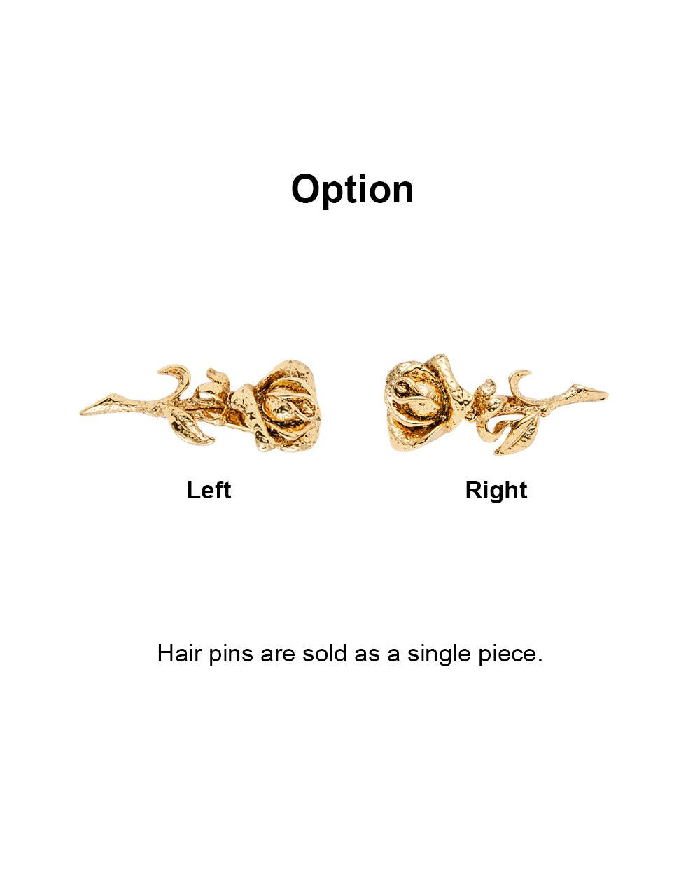 Wild Rose Hair Pin Gold