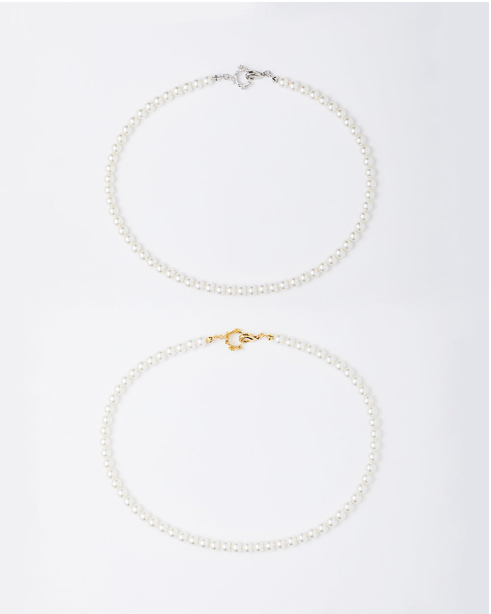 Rose Hook Pearl Necklace Silver