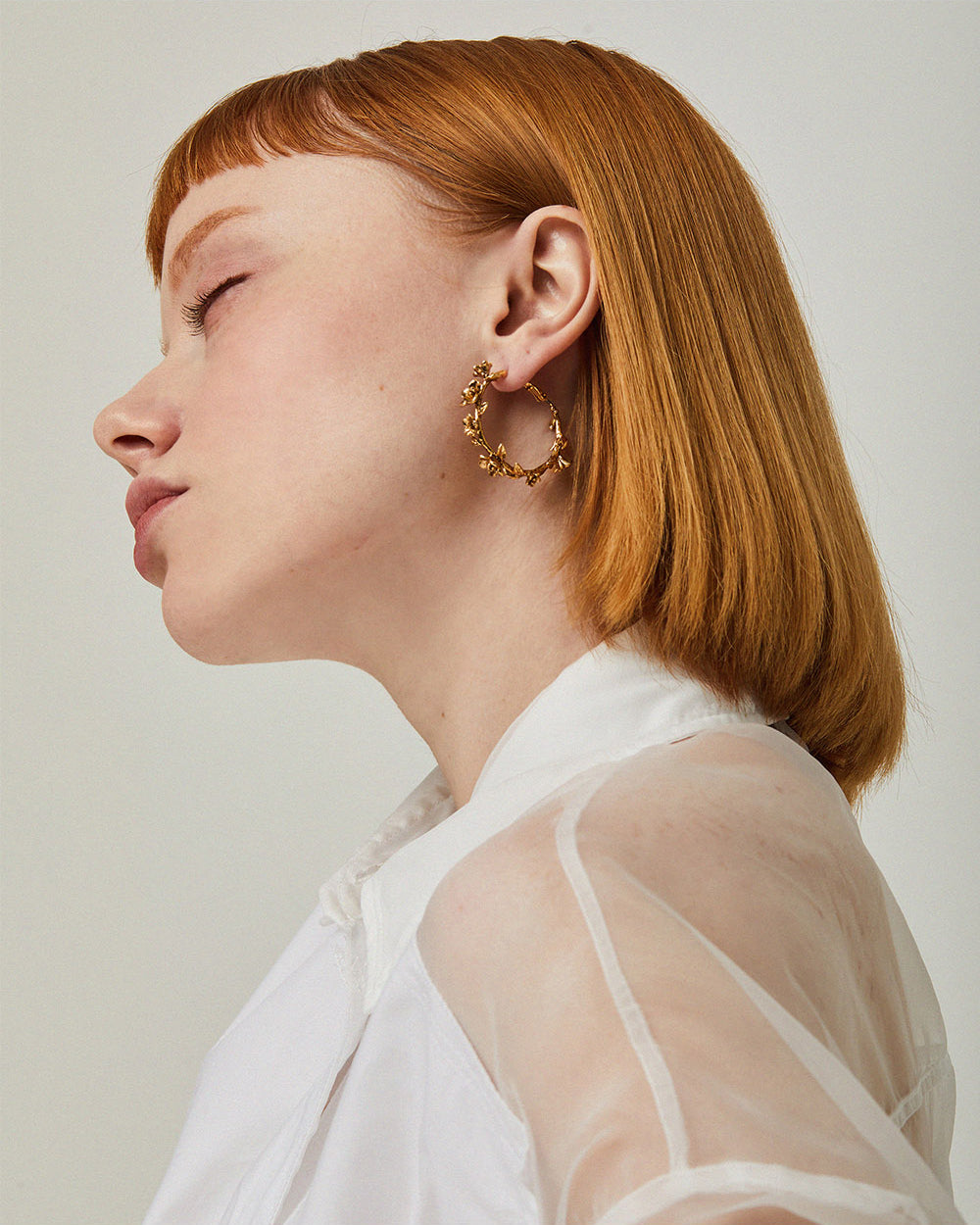 Garden Hoop Earrings Gold - 2 Sizes