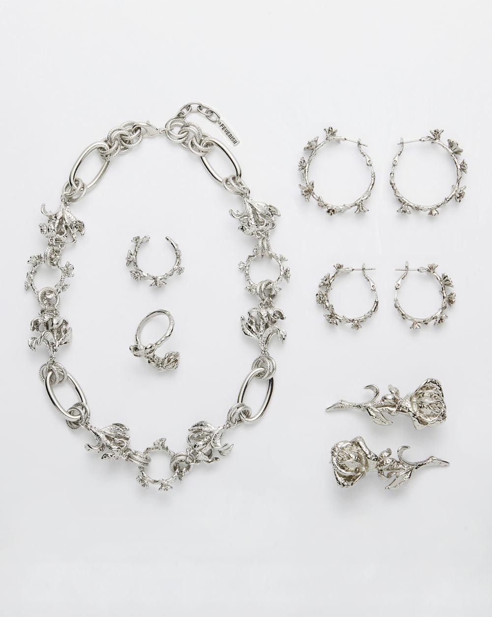 Garden Hoop Earrings Silver - 2 Sizes