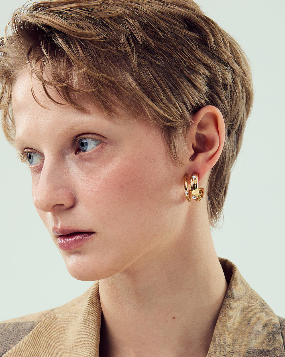 Dual Arc Gold Earrings - 2 Sizes