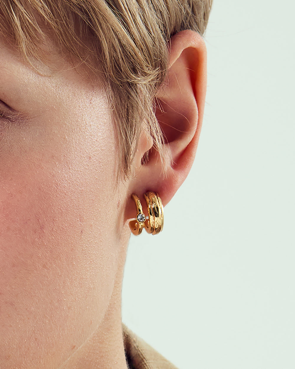 Dual Arc Gold Earrings - 2 Sizes