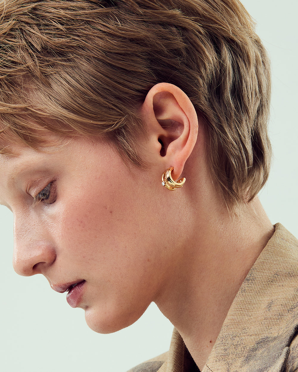 Dual Arc Gold Earrings - 2 Sizes