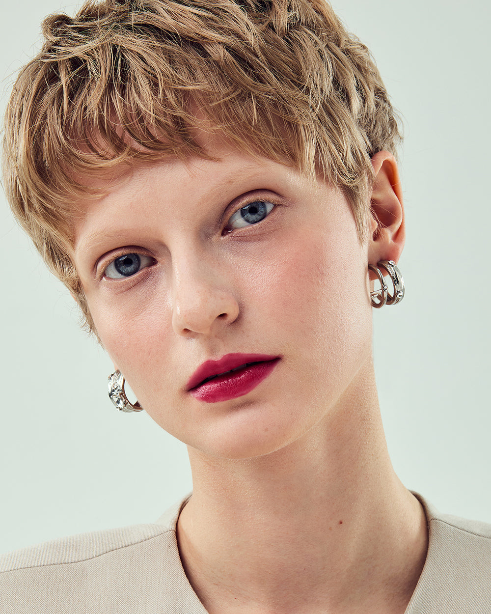 Dual Arc Silver Earrings - 2 Sizes