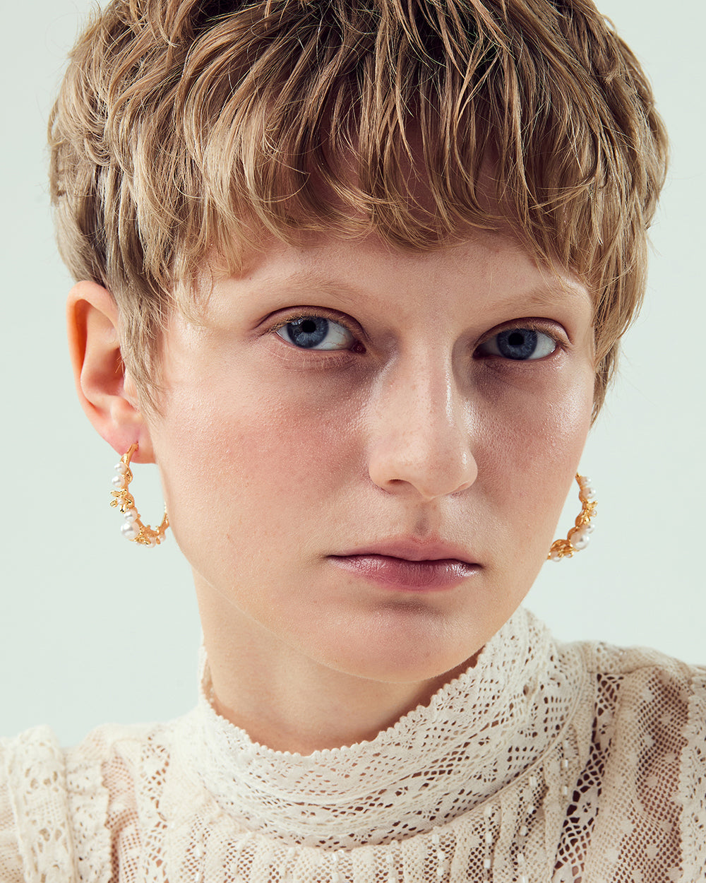 Pearlblush Hoop Gold Earrings - 2 Sizes