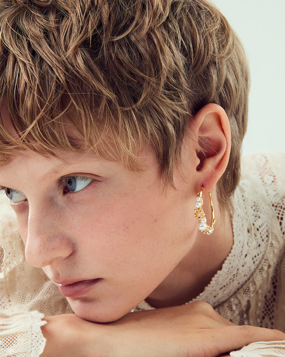 Pearlblush Hoop Gold Earrings - 2 Sizes