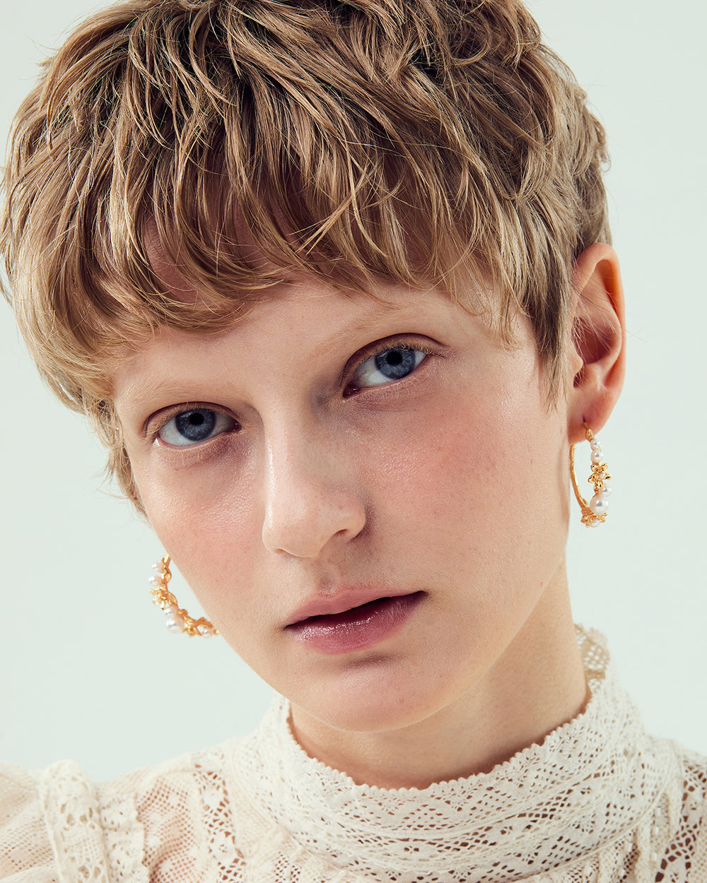 Pearlblush Hoop Gold Earrings - 2 Sizes