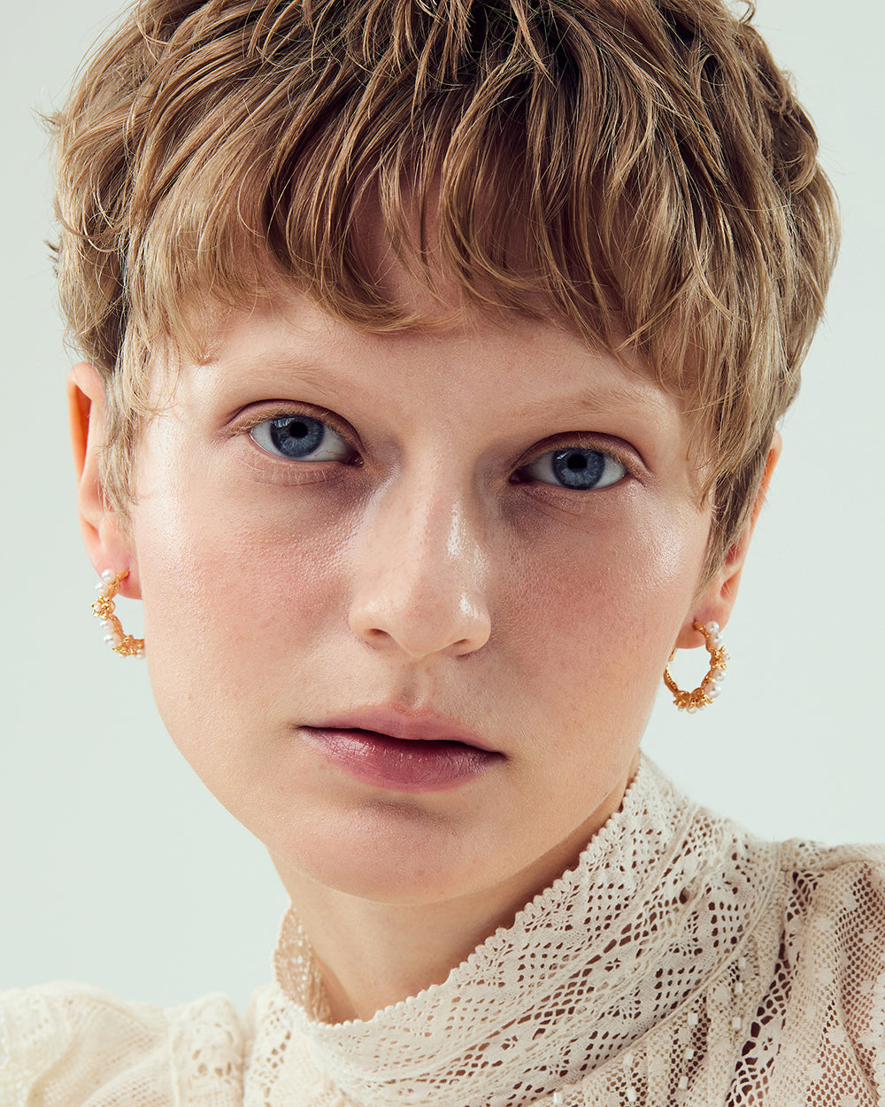 Pearlblush Hoop Gold Earrings - 2 Sizes