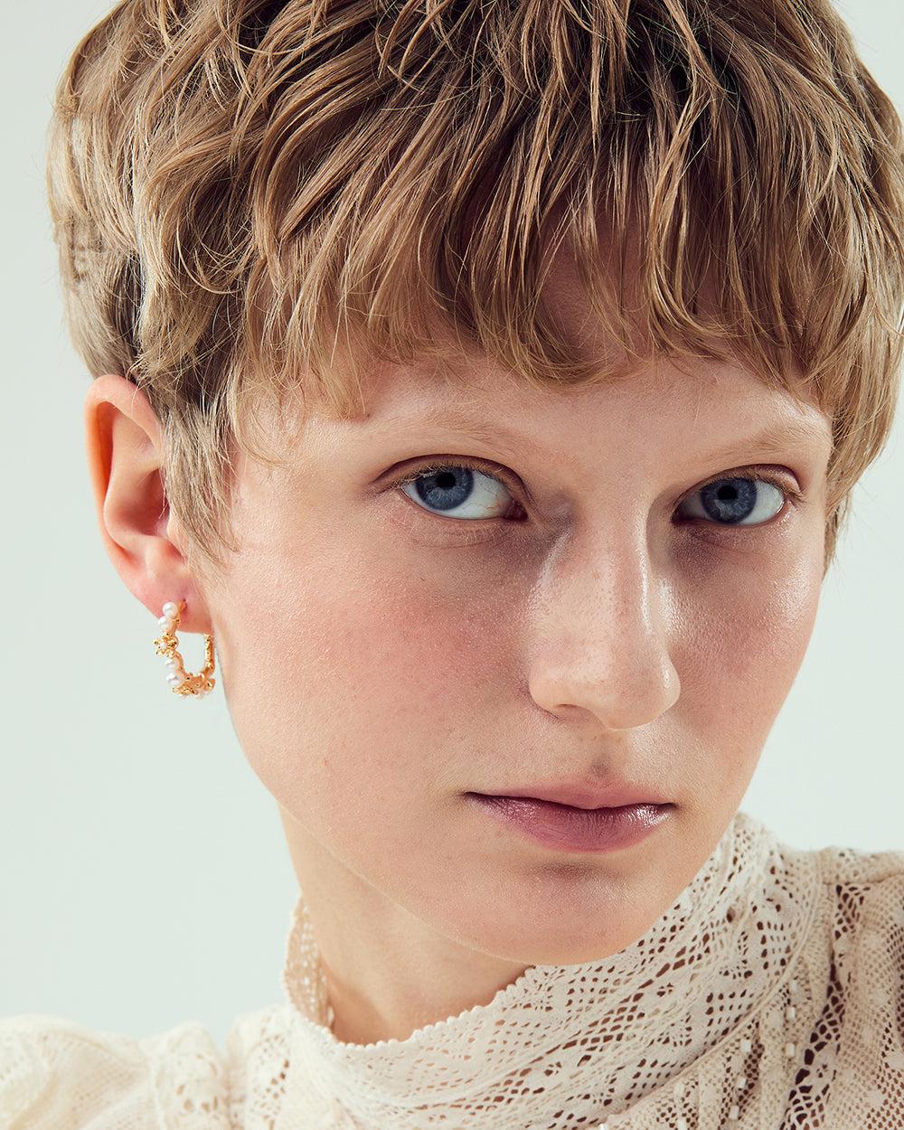 Pearlblush Hoop Gold Earrings - 2 Sizes