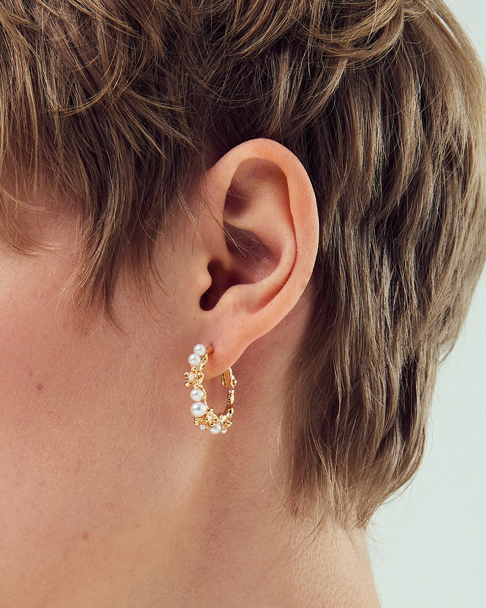 Pearlblush Hoop Gold Earrings - 2 Sizes