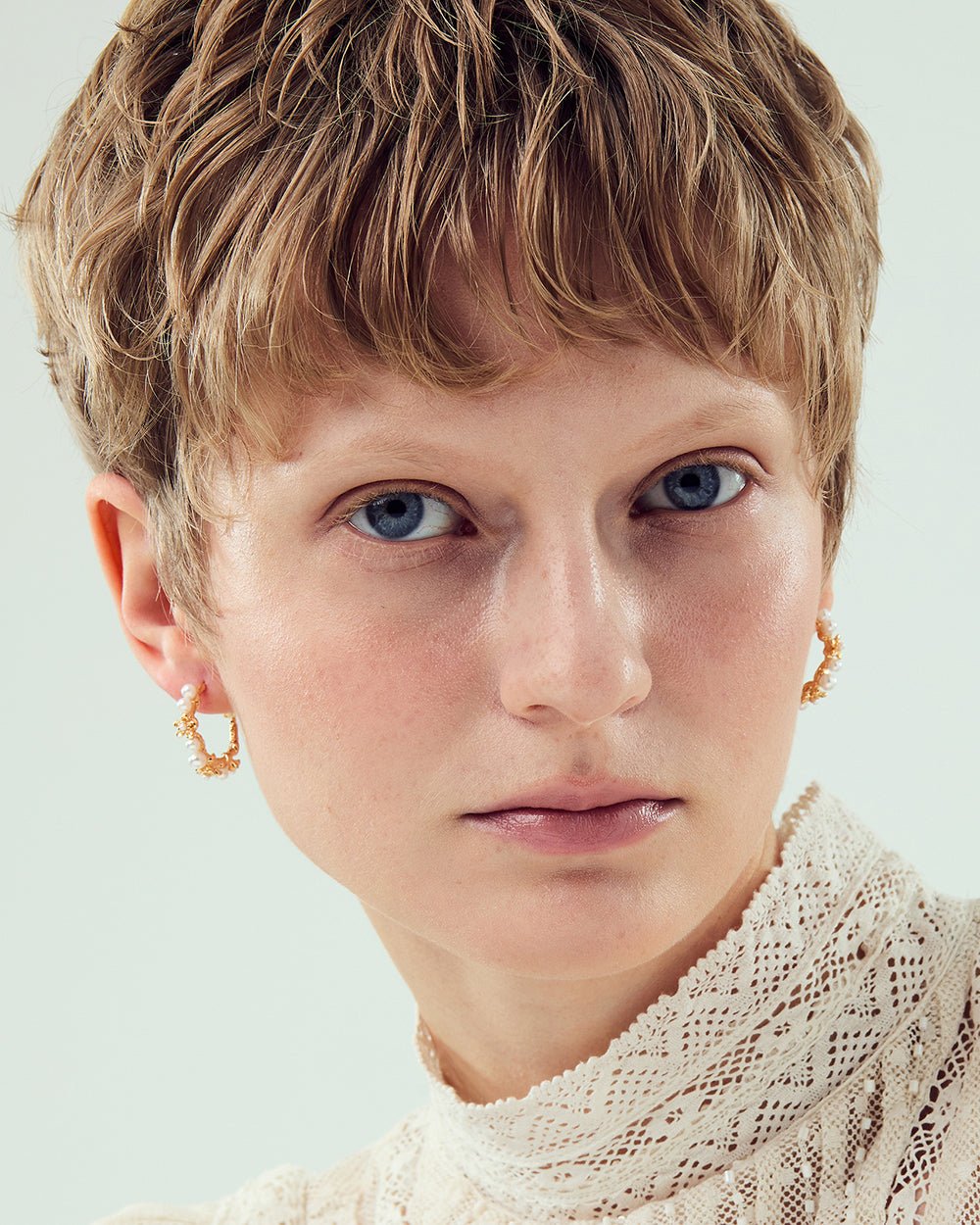 Pearlblush Hoop Gold Earrings - 2 Sizes