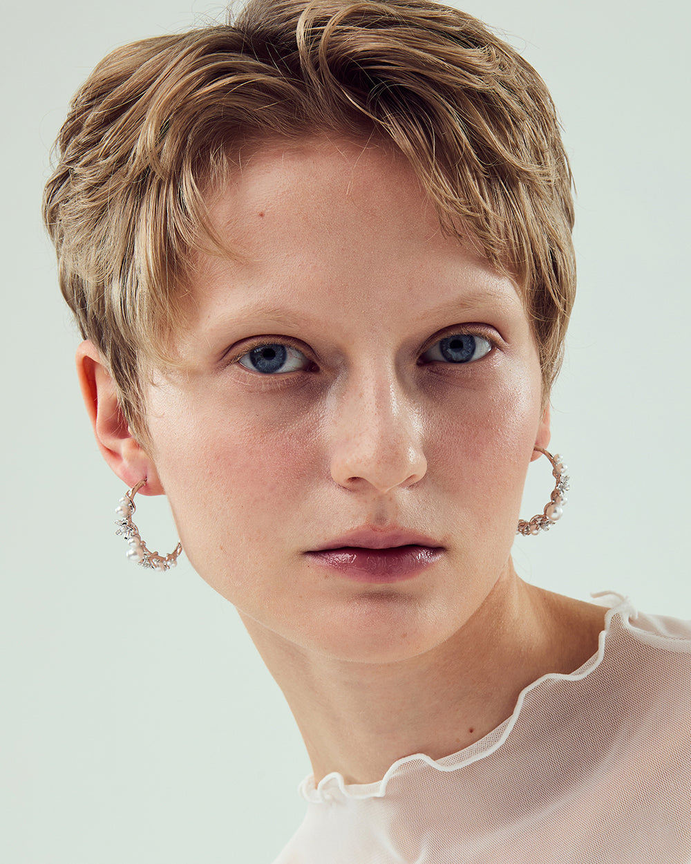 Pearlblush Hoop Silver Earrings - 2 Sizes