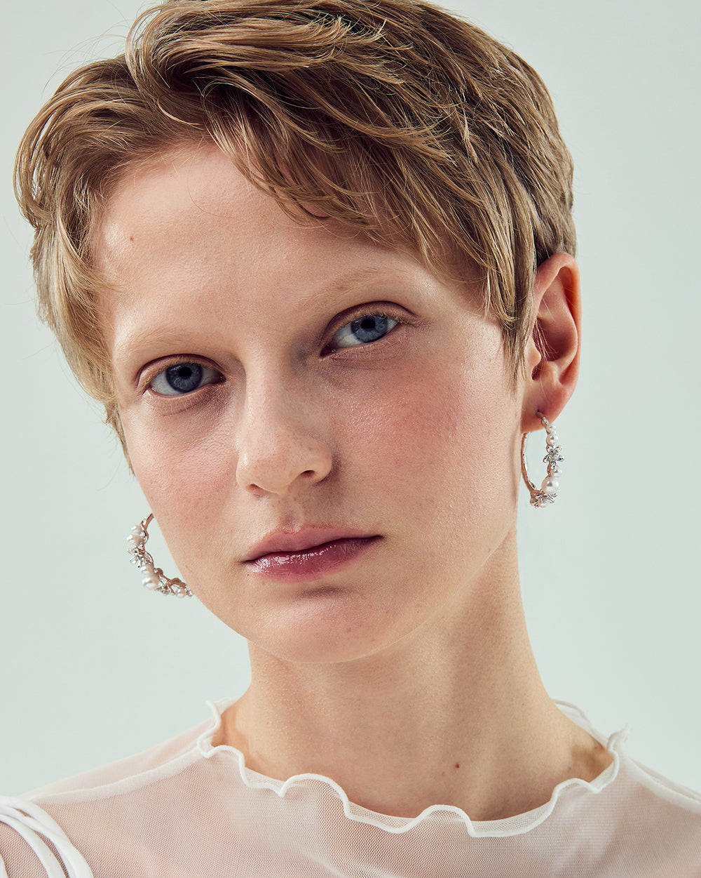 Pearlblush Hoop Silver Earrings - 2 Sizes