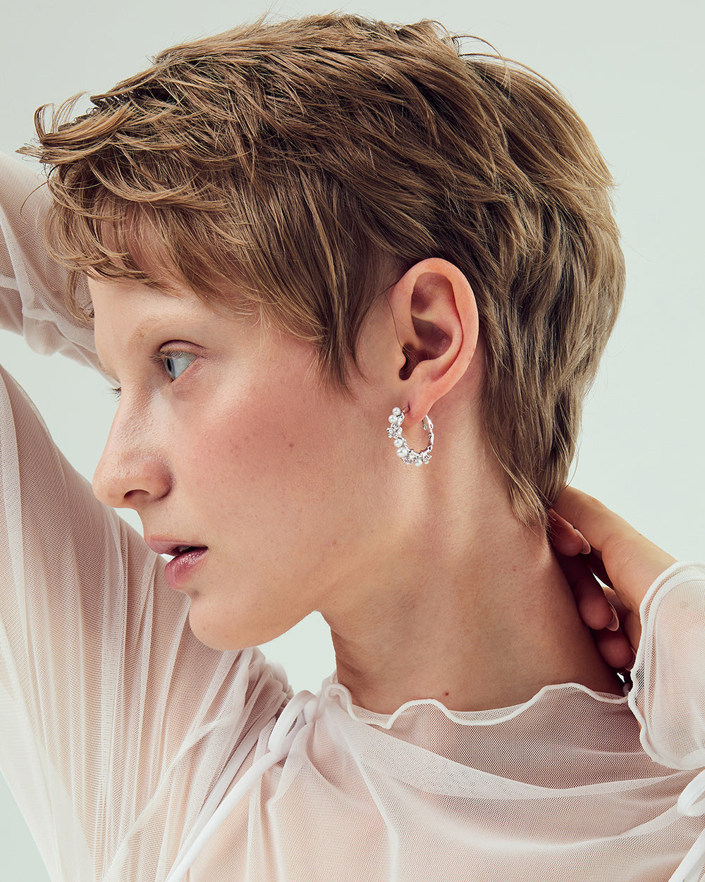 Pearlblush Hoop Silver Earrings - 2 Sizes