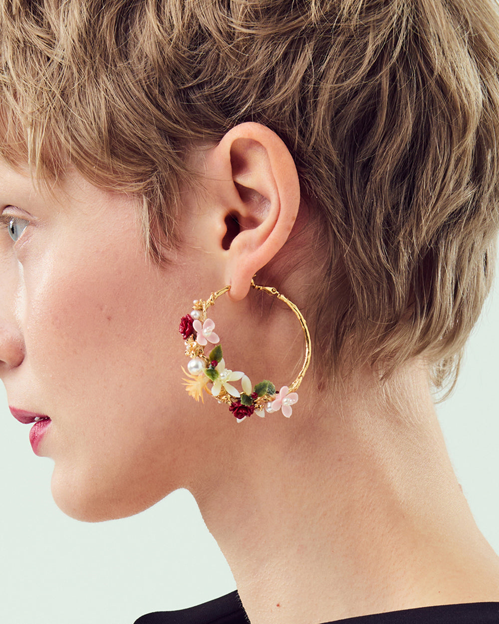 Pearlblush Statement Hoop Earrings