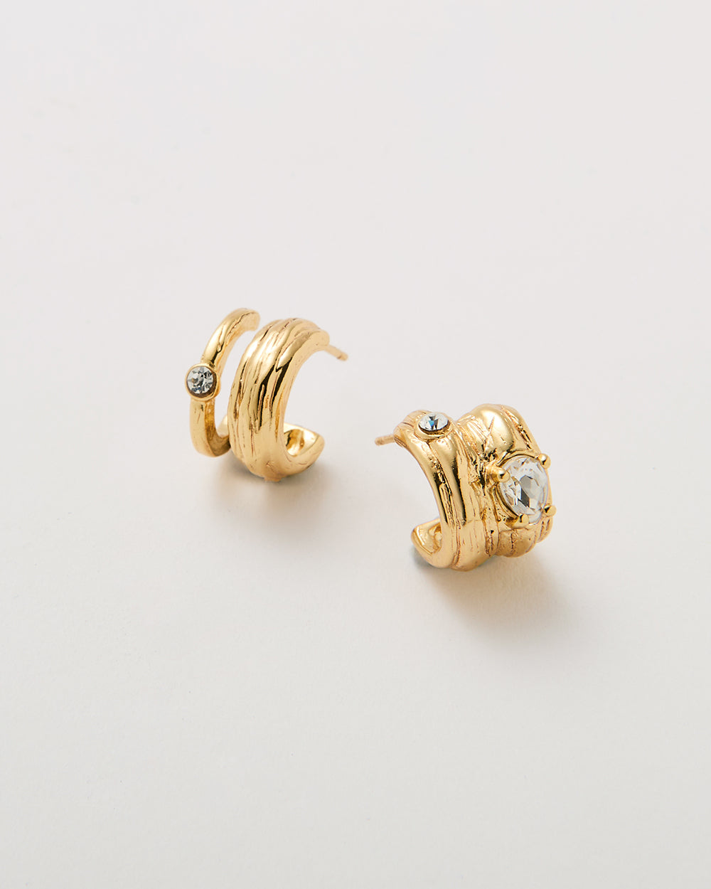 Dual Arc Gold Earrings - 2 Sizes