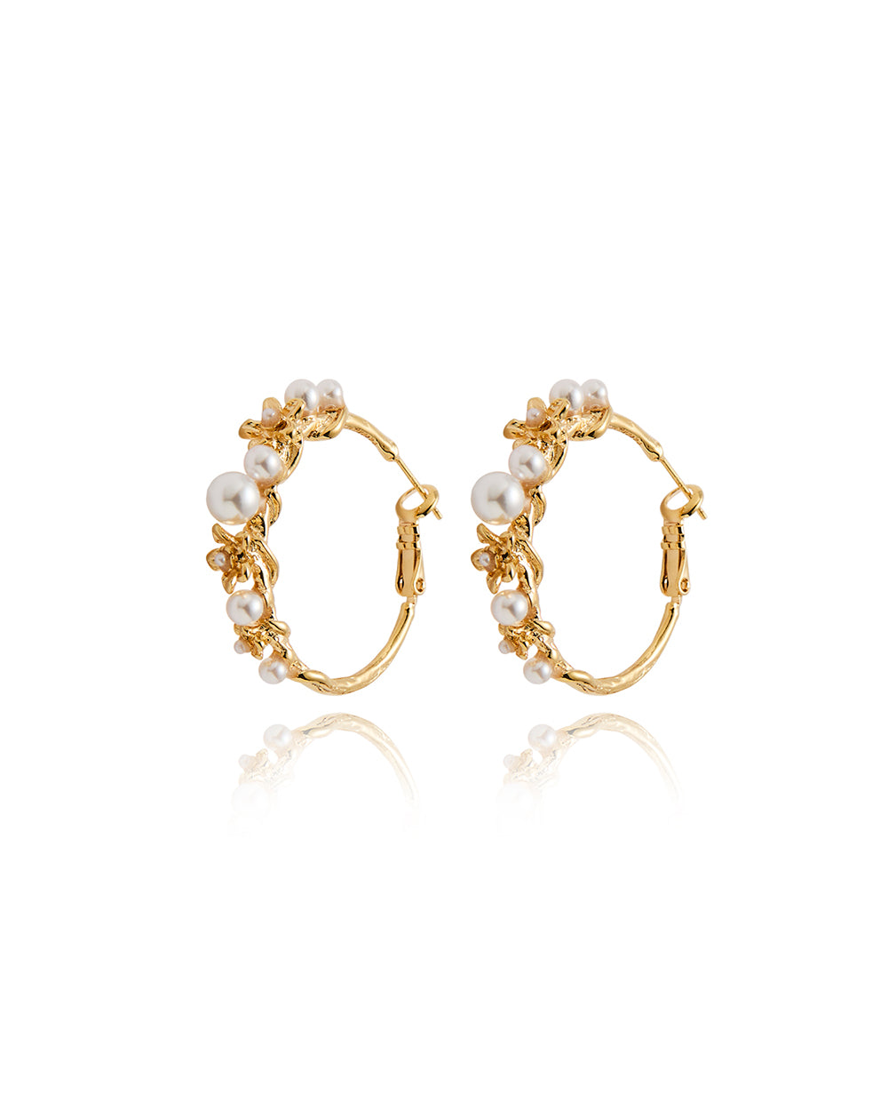 Pearlblush Hoop Gold Earrings - 2 Sizes