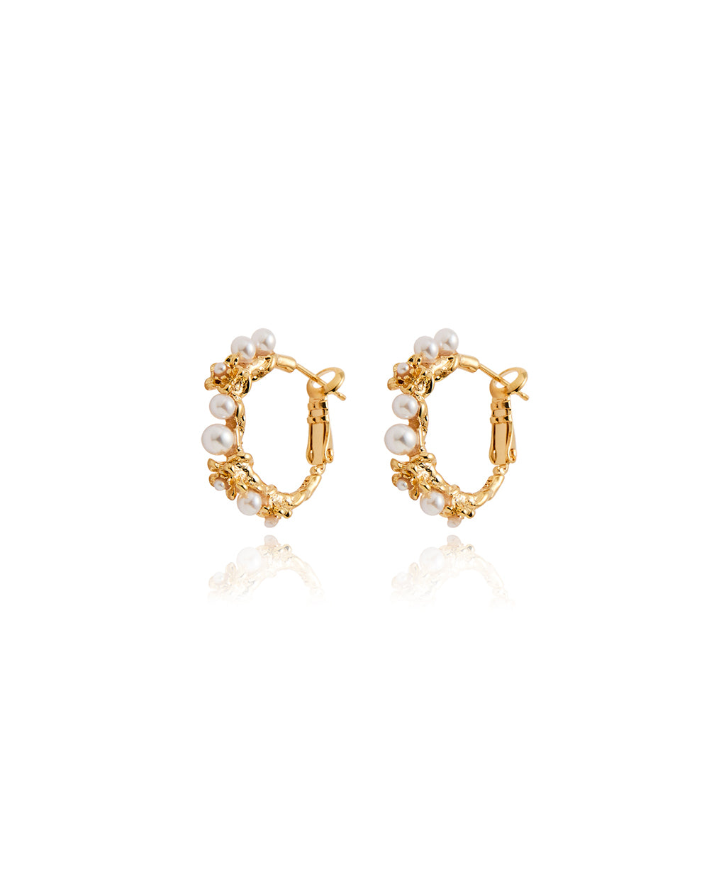 Pearlblush Hoop Gold Earrings - 2 Sizes