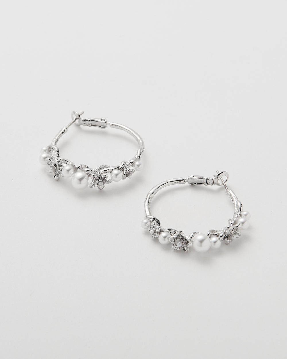 Pearlblush Hoop Silver Earrings - 2 Sizes