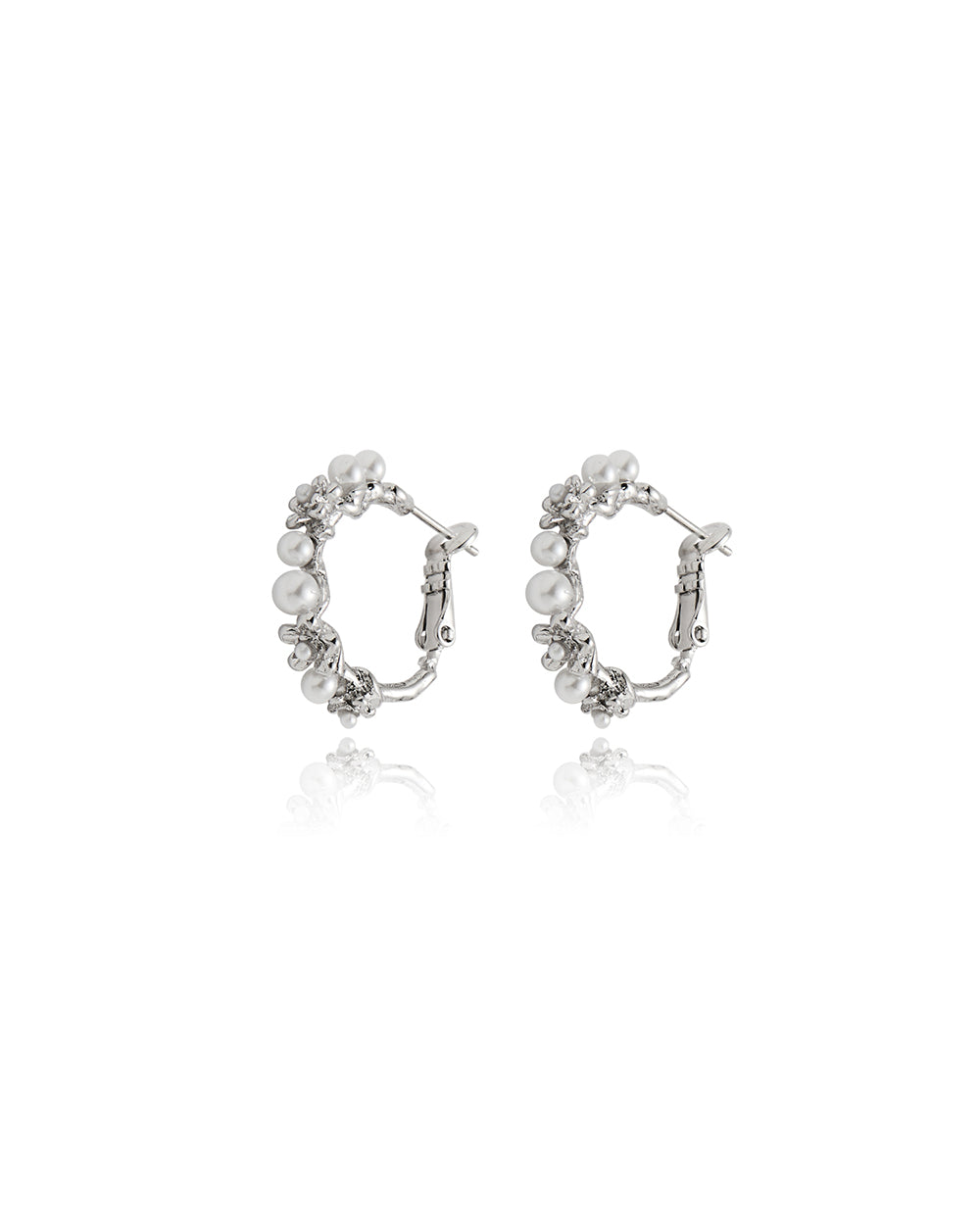 Pearlblush Hoop Silver Earrings - 2 Sizes