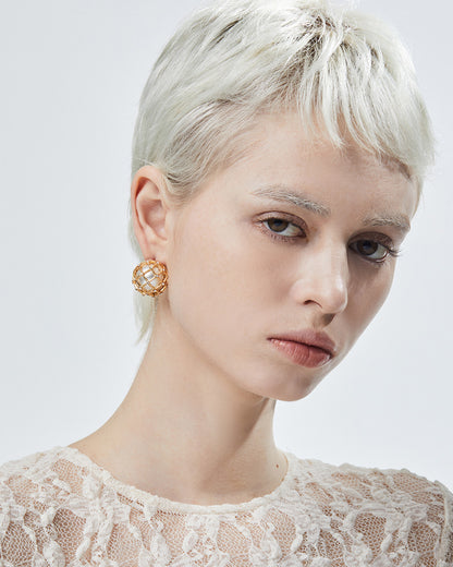 Chamber Gold Earrings - 2 Sizes