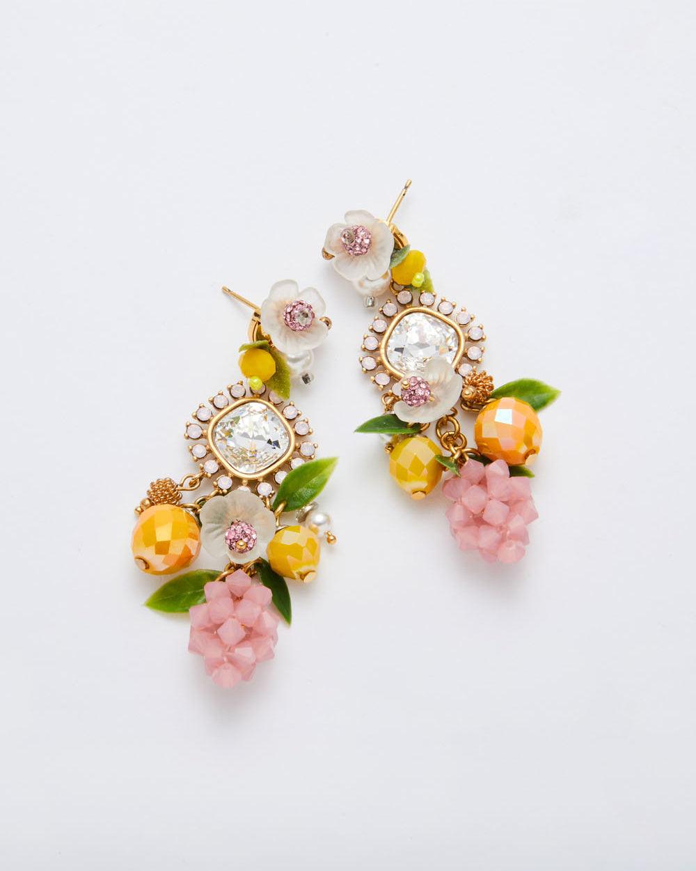 Picnic Bloom Statement Earrings Pink