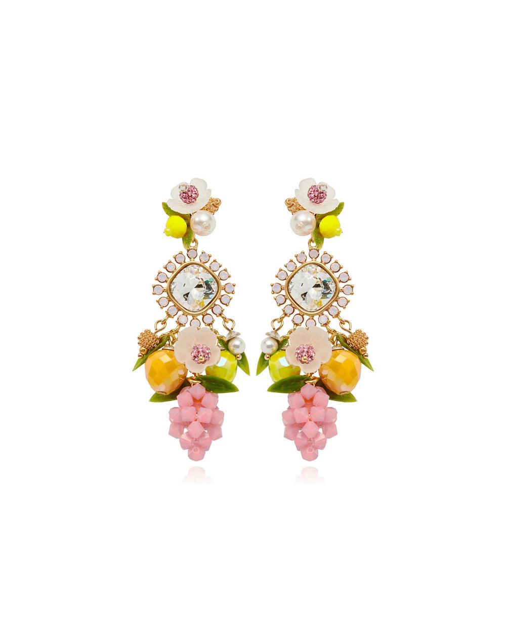 Picnic Bloom Statement Earrings Pink