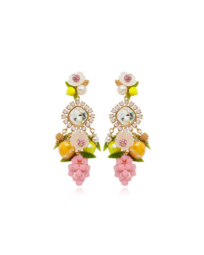 Picnic Bloom Statement Earrings Pink