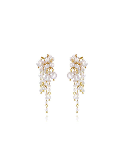 Crystal Glow Pearly Short Earrings