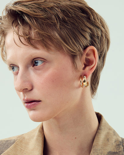Dual Arc Gold Earrings - 2 Sizes