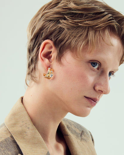 Dual Arc Gold Earrings - 2 Sizes
