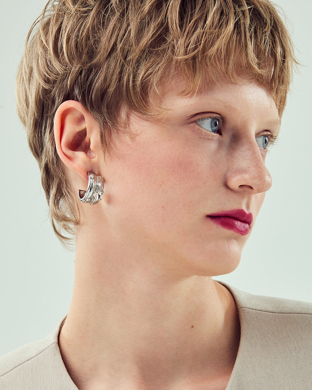 Dual Arc Silver Earrings - 2 Sizes