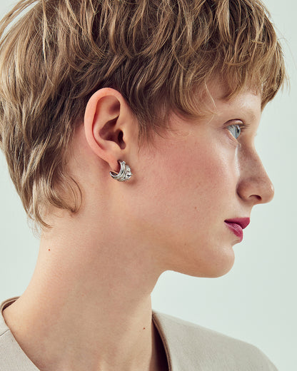 Dual Arc Silver Earrings - 2 Sizes