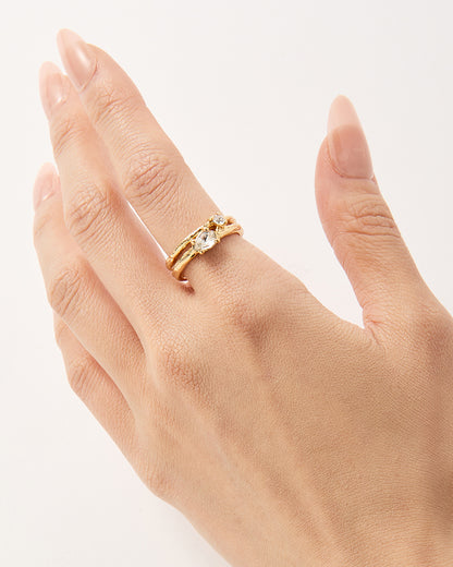 Dual Arc Gold Ring