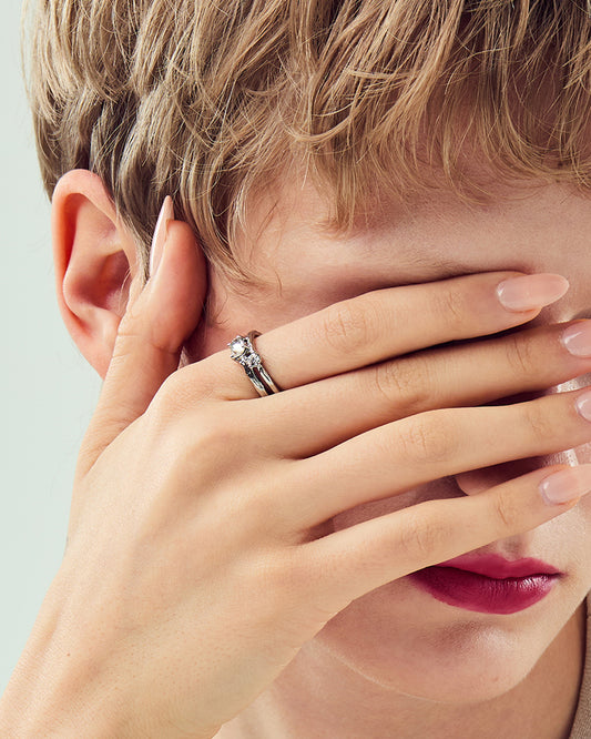 Dual Arc Silver Ring