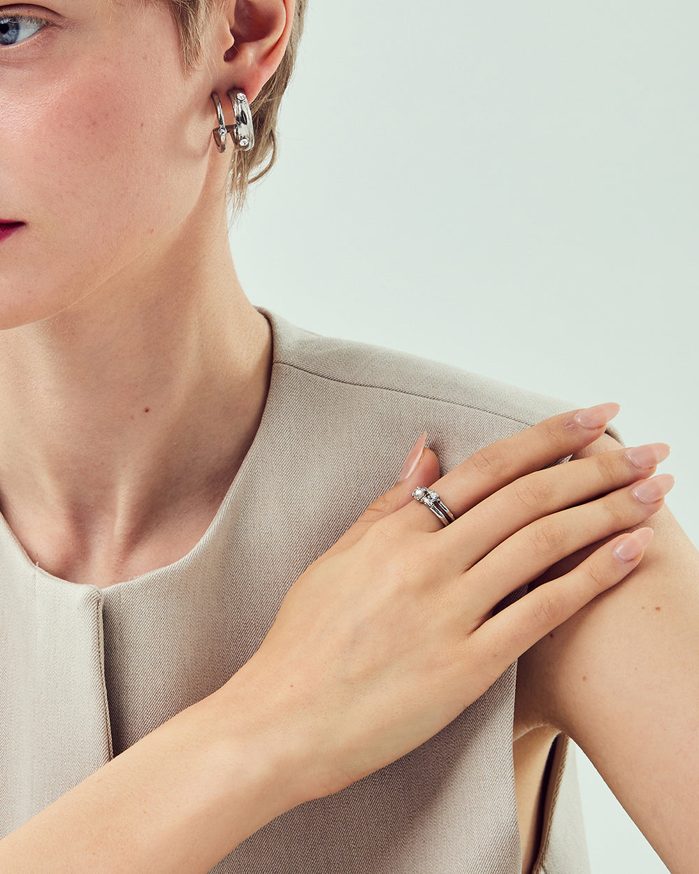 Dual Arc Silver Ring