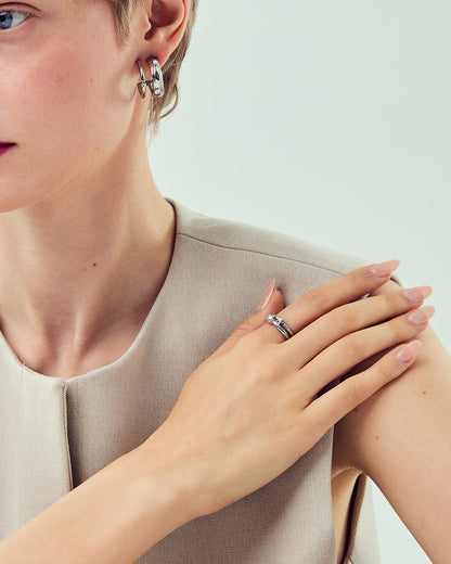 Dual Arc Silver Ring