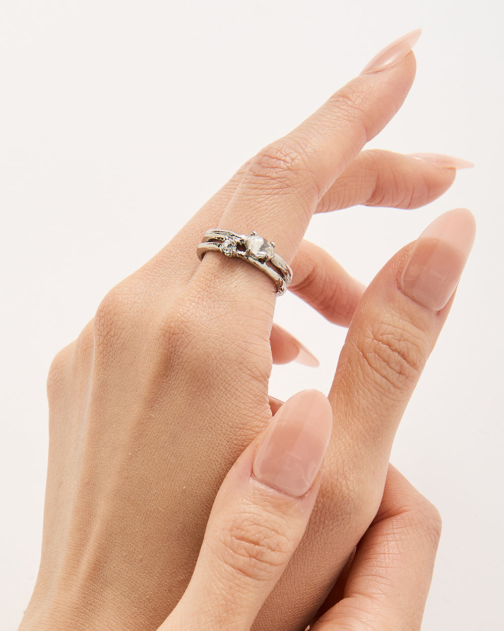 Dual Arc Silver Ring