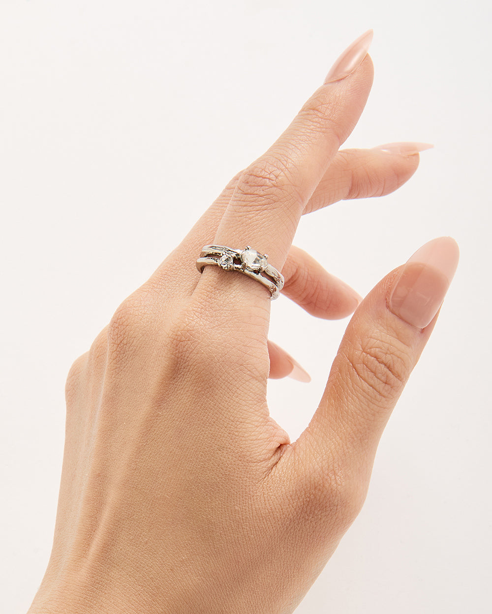 Dual Arc Silver Ring