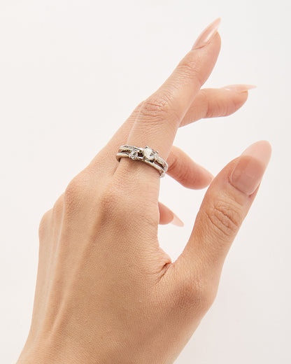 Dual Arc Silver Ring