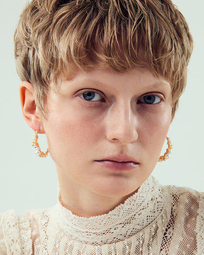 Pearlblush Hoop Gold Earrings - 2 Sizes