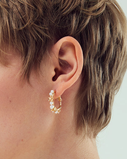 Pearlblush Hoop Gold Earrings - 2 Sizes