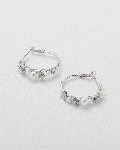 Pearlblush Hoop Silver Earrings - 2 Sizes