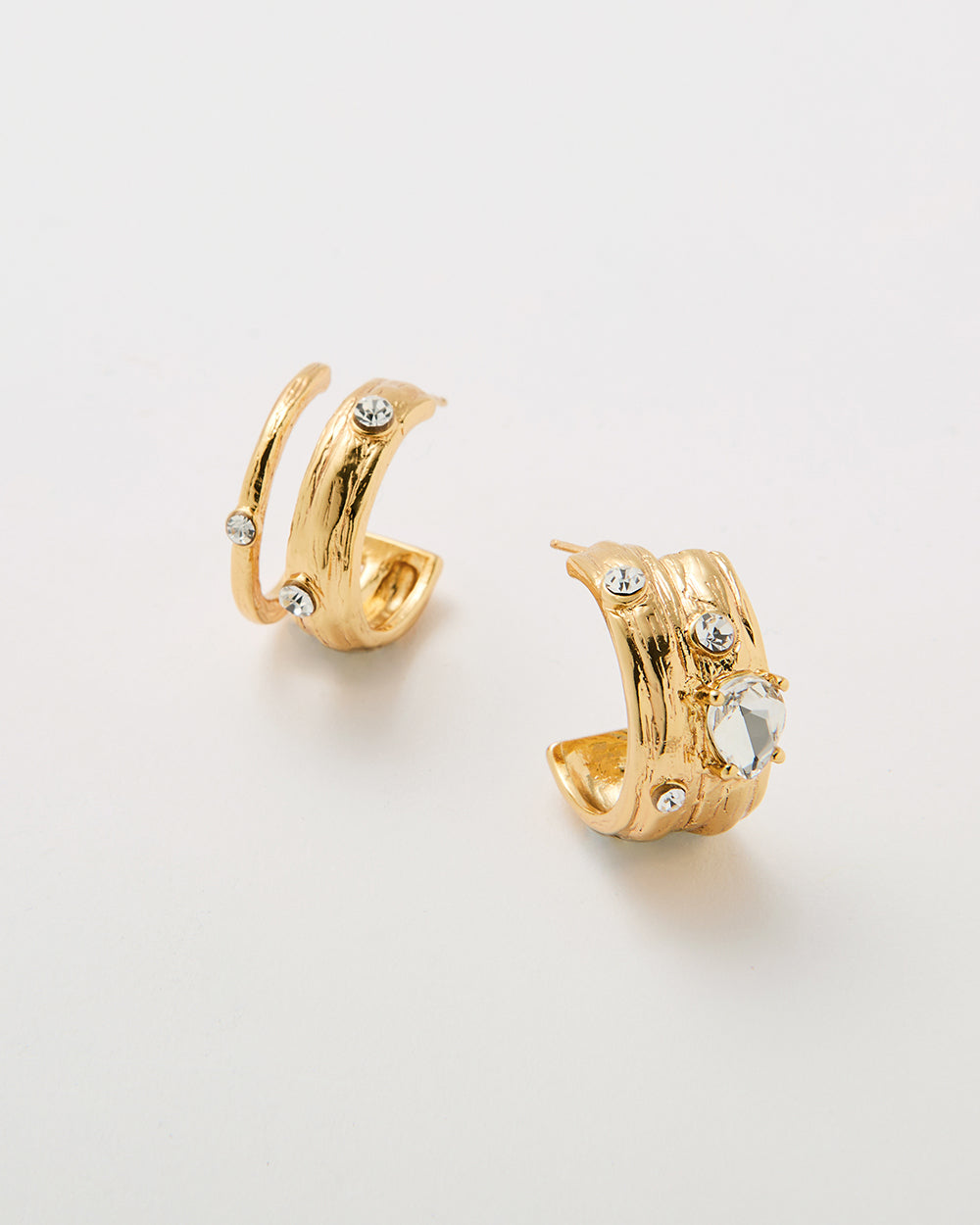 Dual Arc Gold Earrings - 2 Sizes
