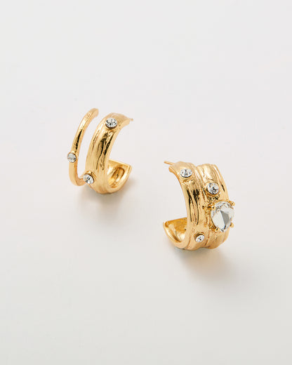 Dual Arc Gold Earrings - 2 Sizes